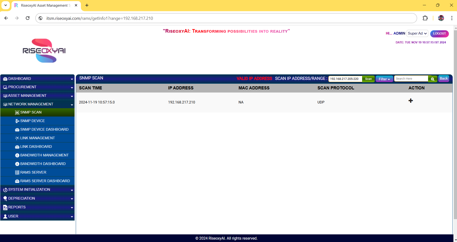 View SNMP Subnet Range